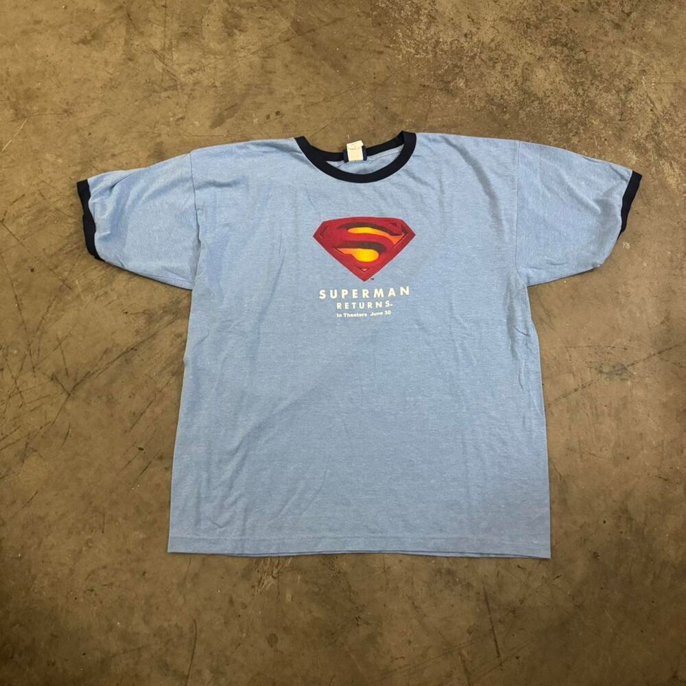 Blue superman returns ringer tee
